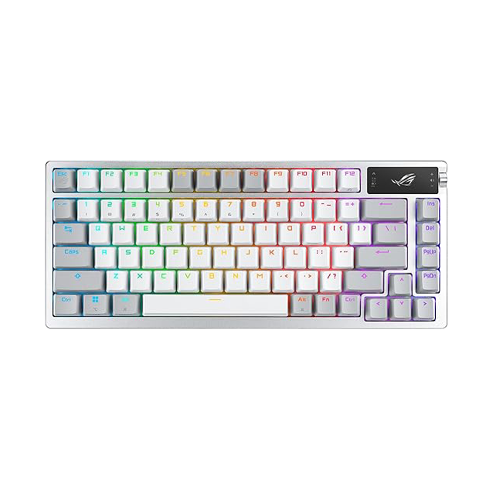 Tastiera Gaming ASUS ROG Azoth White – Tastiera Gaming 75% Wireless RGB con Switch Meccanici ROG NX