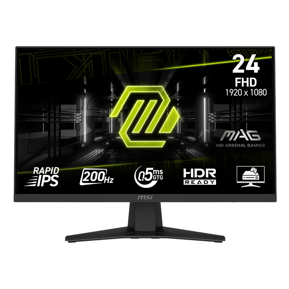 Monitor Gaming MSI MAG 244F 23.8" Rapid IPS Full HD 1920x1080 200Hz 0.5ms Adaptive Sync HDR Ready HDMI DP Anti-Glare