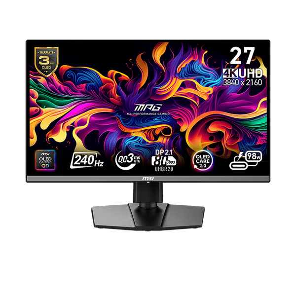 Monitor Gaming MSI MPG 272URX QD-OLED 27" 4K UHD 3840x2160 240Hz 0.03ms GtG HDR True Black 400 HDMI 2.1 DP 2.1a UHBR20 G-SYNC Compatible