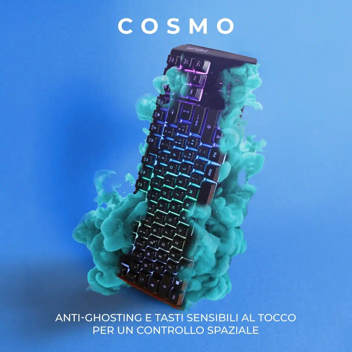 Noua Cosmo – Tastiera Gaming Semi-Meccanica RGB 87 Tasti (Layout IT)