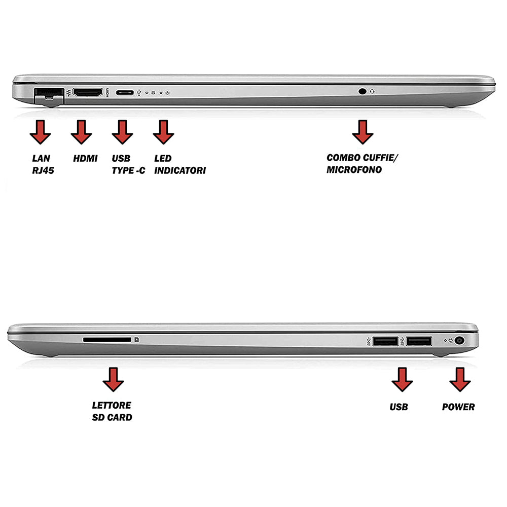 HP 255 G9 , Pc portatile notebook , AMD 3050U , Display 15,6" Full HD , Ram 16 Gb , SSD 512 Gb, Pacchetto Office Pro, Windows 11 Pro - RIGENERATO