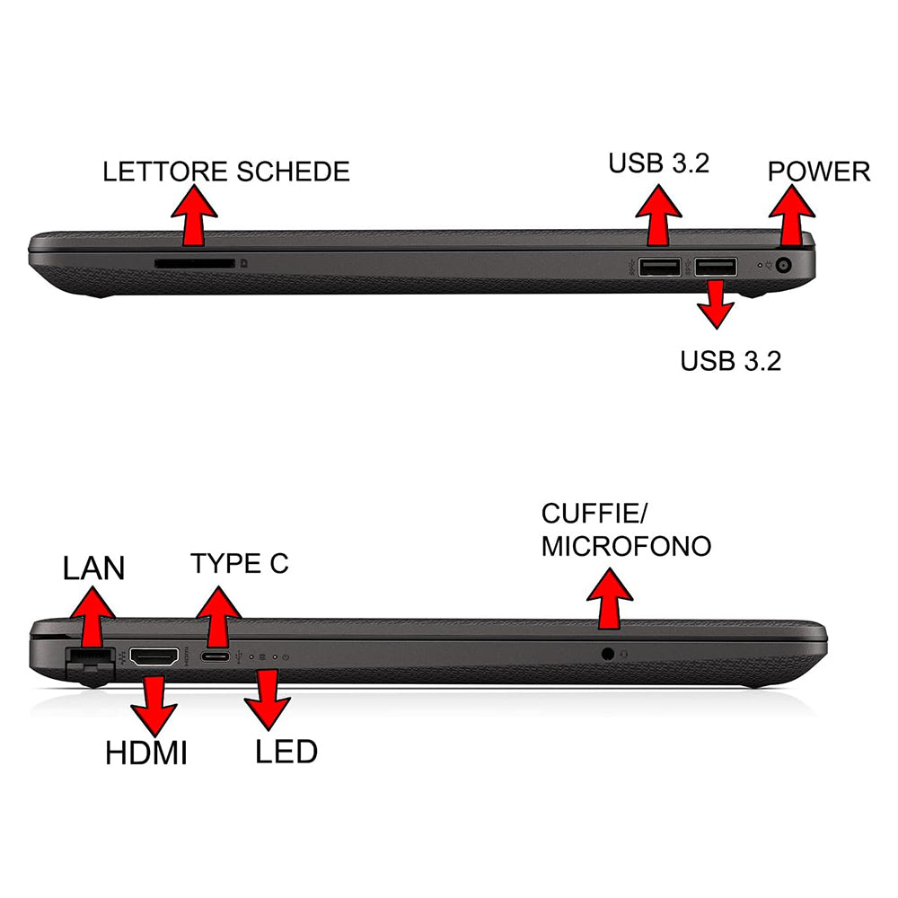 HP 250 G9, Pc portatile, Intel i5 1235U, Display 15,6" FullHD, Ram 8Gb, SSD 256Gb, Office Pro, Windows 11 Pro + Borsa In Omaggio - RIGENERATO