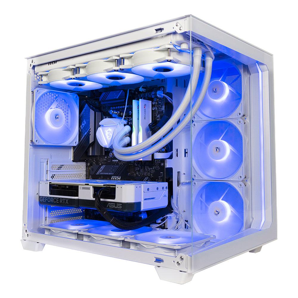 TITANO PS1 - Pc gaming Intel i9 14900K, RTX 5080 16Gb WHITE, Ram 32Gb Ddr5 6000Mhz, SSD NVMe 2000 Gb, Wifi, Dissipatore a Liquido 360mm WHITE, Windows 11 Pro