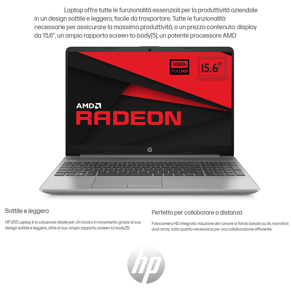 HP 250 G9 , Pc portatile notebook , AMD 3050U , Display 15,6" Full HD , Ram 16 Gb , SSHD 756 Gb, Windows 11 Pro , Office pro, Laptop pronto all'uso