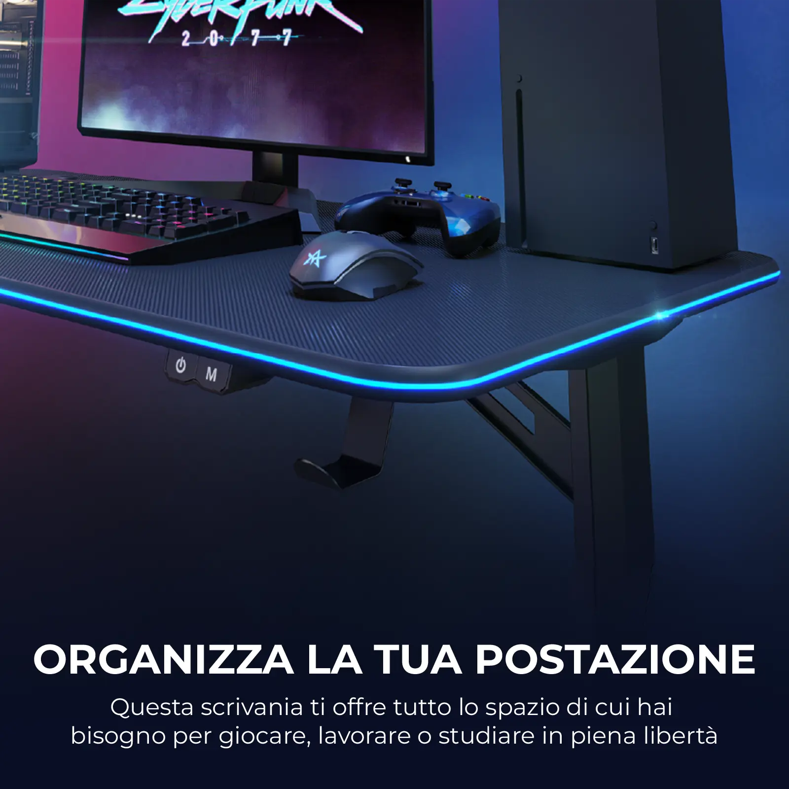 DOT SCRIVANIA GAMING NOUA ILLUMINAZIONE RGB