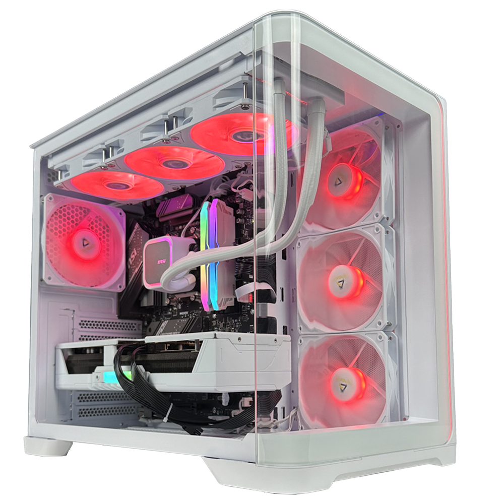 EGEMONE VS2 PRIME - Pc gaming Ryzen 7 7800X3D, RTX 5060 Ti 16GB WHITE, Ram 32Gb 6000Mhz Ddr5, SSD NVMe 1000Gb, Dissipatore a Liquido 360mm WHITE, Windows 11 Pro
