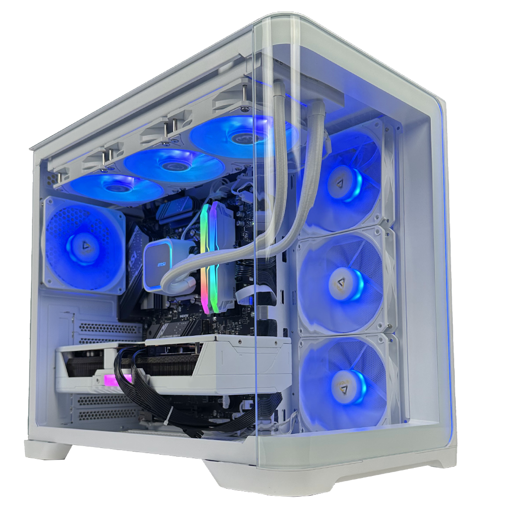 EGEMONE VS2 PRIME - Pc gaming Ryzen 7 7800X3D, RTX 5060 Ti 16GB WHITE, Ram 32Gb 6000Mhz Ddr5, SSD NVMe 1000Gb, Dissipatore a Liquido 360mm WHITE, Windows 11 Pro