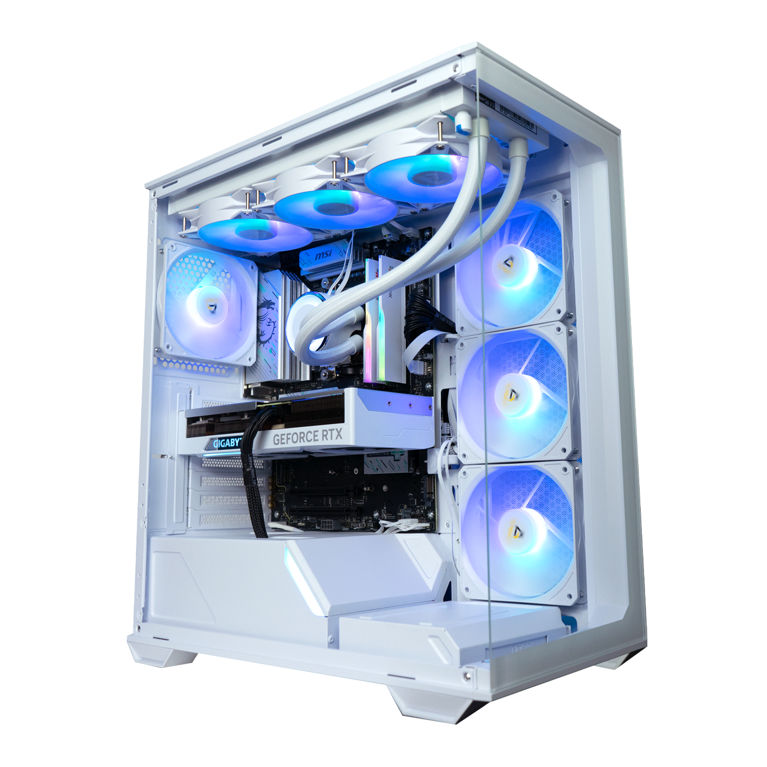 EGEMONE VS3 - Pc gaming Ryzen 7 9800X3D, RTX 5070 12GB WHITE, Ram 32Gb 6000Mhz Ddr5, SSD NVMe 1000Gb, Dissipatore a Liquido 360mm WHITE, Windows 11Pro