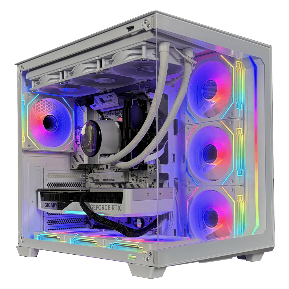 TITANO V12 PRIME - Pc gaming Ryzen 5 9600X, RTX 5070 Ti 16GB WHITE, Ram 32Gb 6000Mhz Ddr5, SSD NVMe 1000Gb, Dissipatore a Liquido 360mm LCD WHITE, Windows 11 Pro