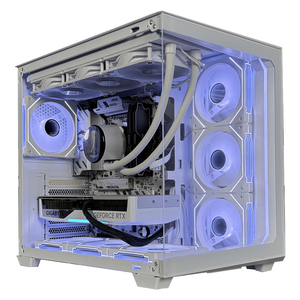 TITANO V12 PRIME - Pc gaming Ryzen 5 9600X, RTX 5070 Ti 16GB WHITE, Ram 32Gb 6000Mhz Ddr5, SSD NVMe 1000Gb, Dissipatore a Liquido 360mm LCD WHITE, Windows 11 Pro