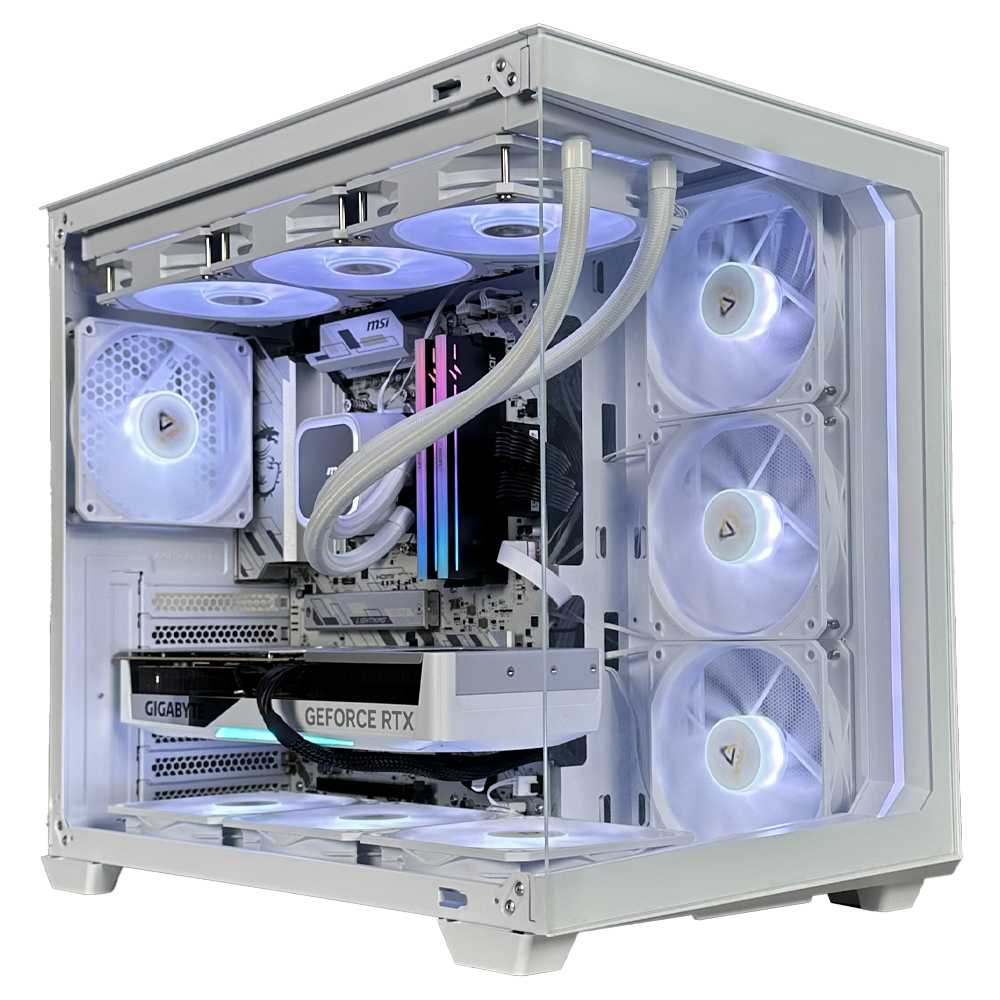 EGEMONE VS1 - Pc gaming Ryzen 7 9700X, RTX 5070 12GB WHITE, Ram 32Gb 6000Mhz Ddr5, SSD NVMe 1000Gb, Dissipatore a Liquido 360mm WHITE, Windows 11 Pro