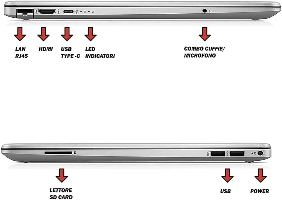 HP 250 G9 , Pc portatile notebook , Intel i5 1235U , Display 15,6" Full HD , Ram 8 Gb , SSD 256 Gb, Windows 11 Pro Fingerprint + Borsa In Omaggio - RIGENERATO