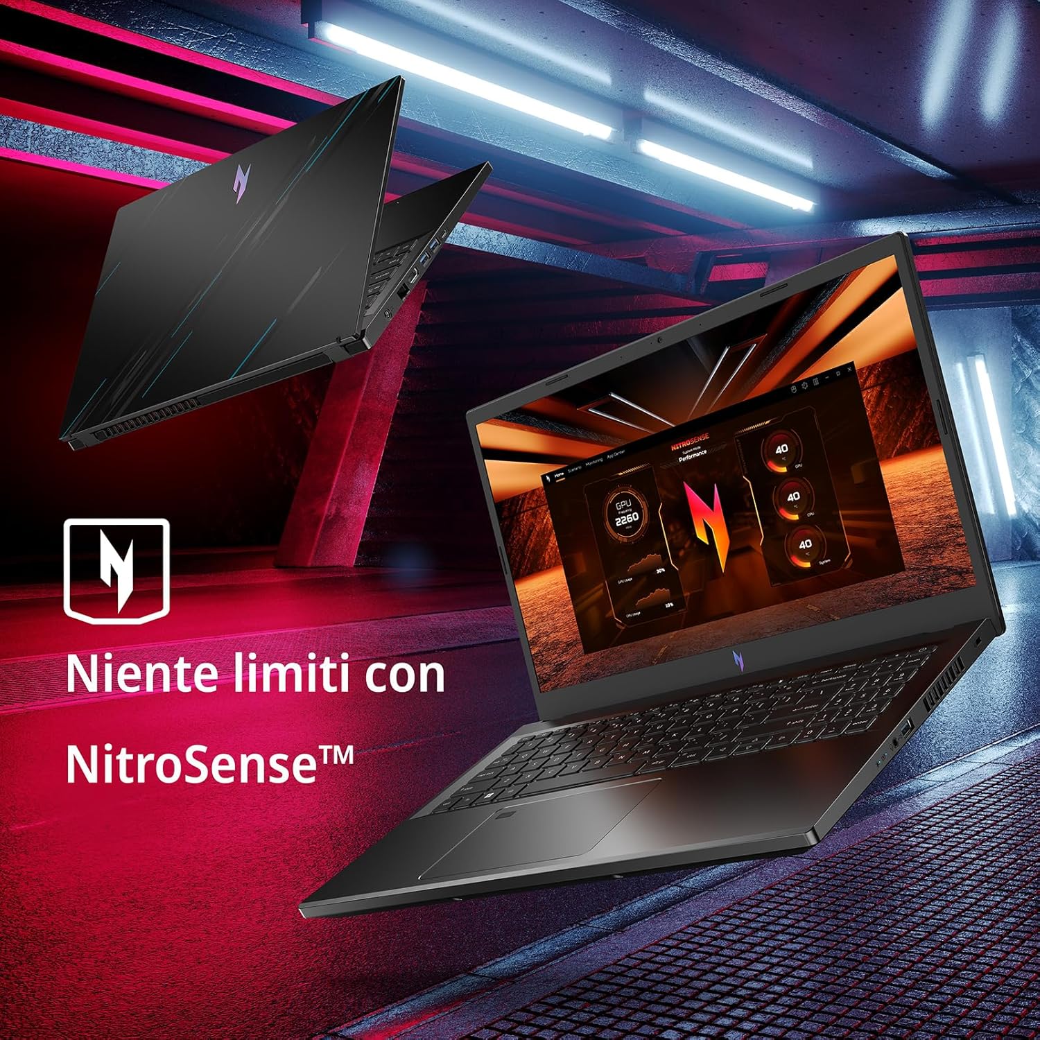 Acer Nitro V15 , Notebook gaming i9 13900H , RTX 4060 8 GB GDDR6 , Ram 40 Gb DDR5 , Ssd 1 Tb NVMe , Display 15.6" IPS 165 Hz, tastiera retroilluminata, Thunderbolt 4.0, Windows 11