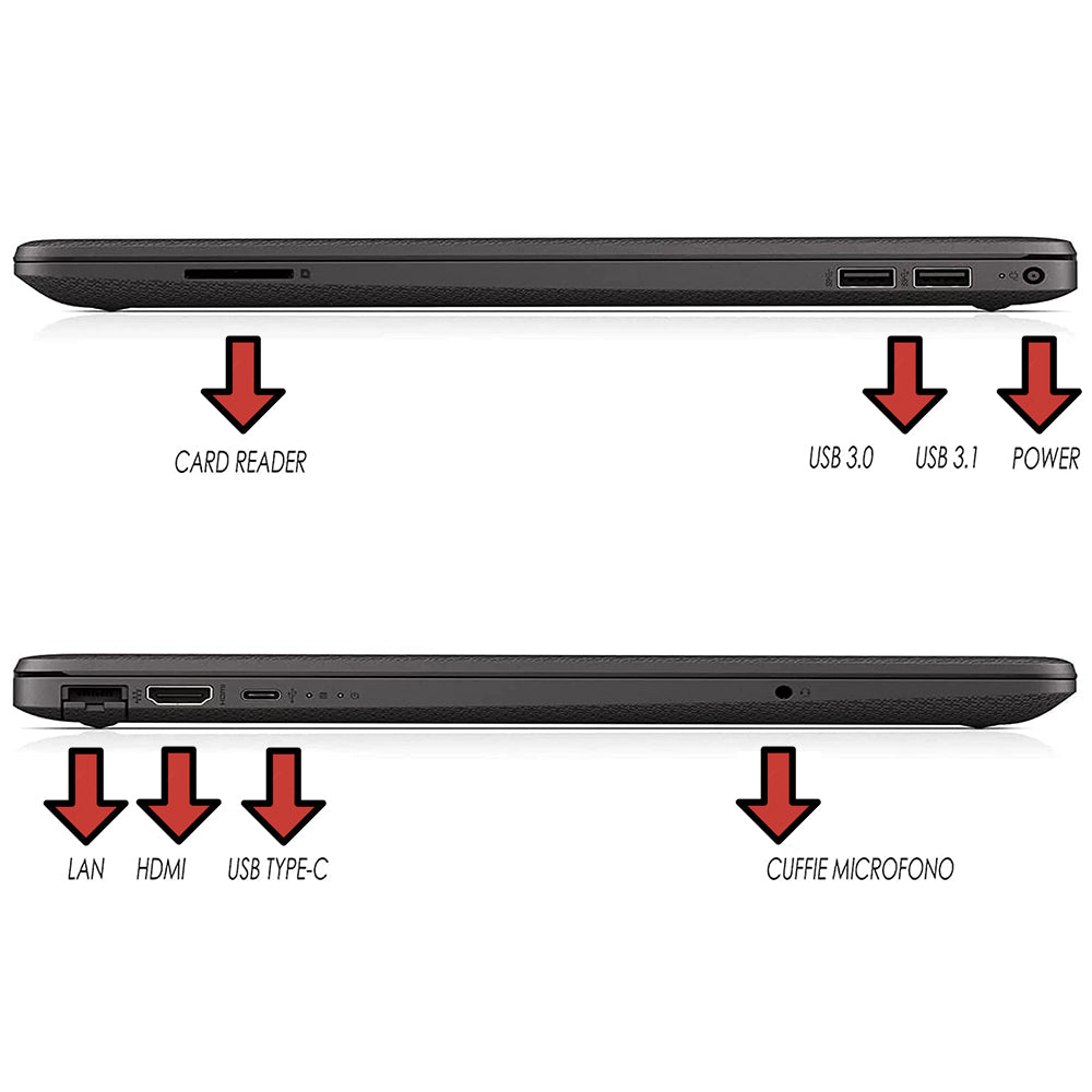 HP 250 G9 Notebook , Pc portatile i5 , intel core 1235U fino a 4,40Ghz , Ram 16Gb Ddr4 , SSD 1 Tb, Display 15.6" FULL HD, Windows 11 Pro + Supporto Omaggio