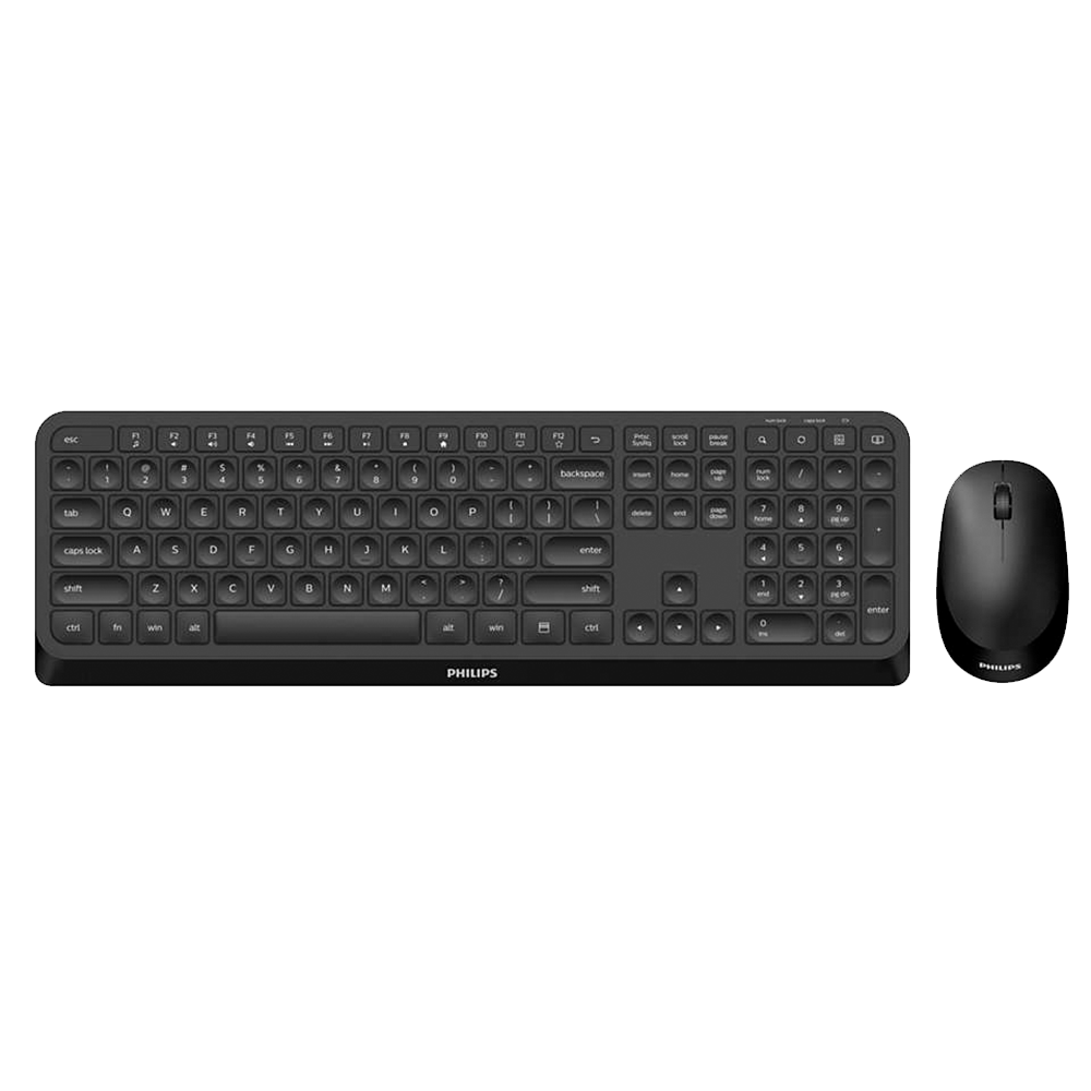 Philips SPT6307B/34 – Combo Tastiera e Mouse Wireless con Ricevitore USB, Layout Italiano, Serie 3000