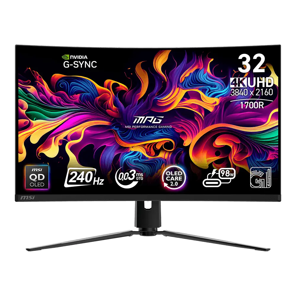 MSI MPG 321CURX QD-OLED - Monitor Gaming Curvo 31,5" 4K UHD QD-OLED, 240Hz, 0,03ms, HDMI 2.1