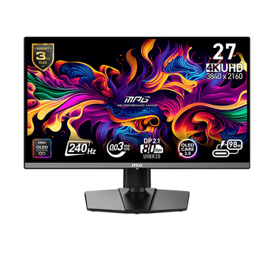 Monitor Gaming MSI MPG 272URX QD-OLED 27" 4K UHD 3840x2160 240Hz 0.03ms GtG HDR True Black 400 HDMI 2.1 DP 2.1a UHBR20 G-SYNC Compatible