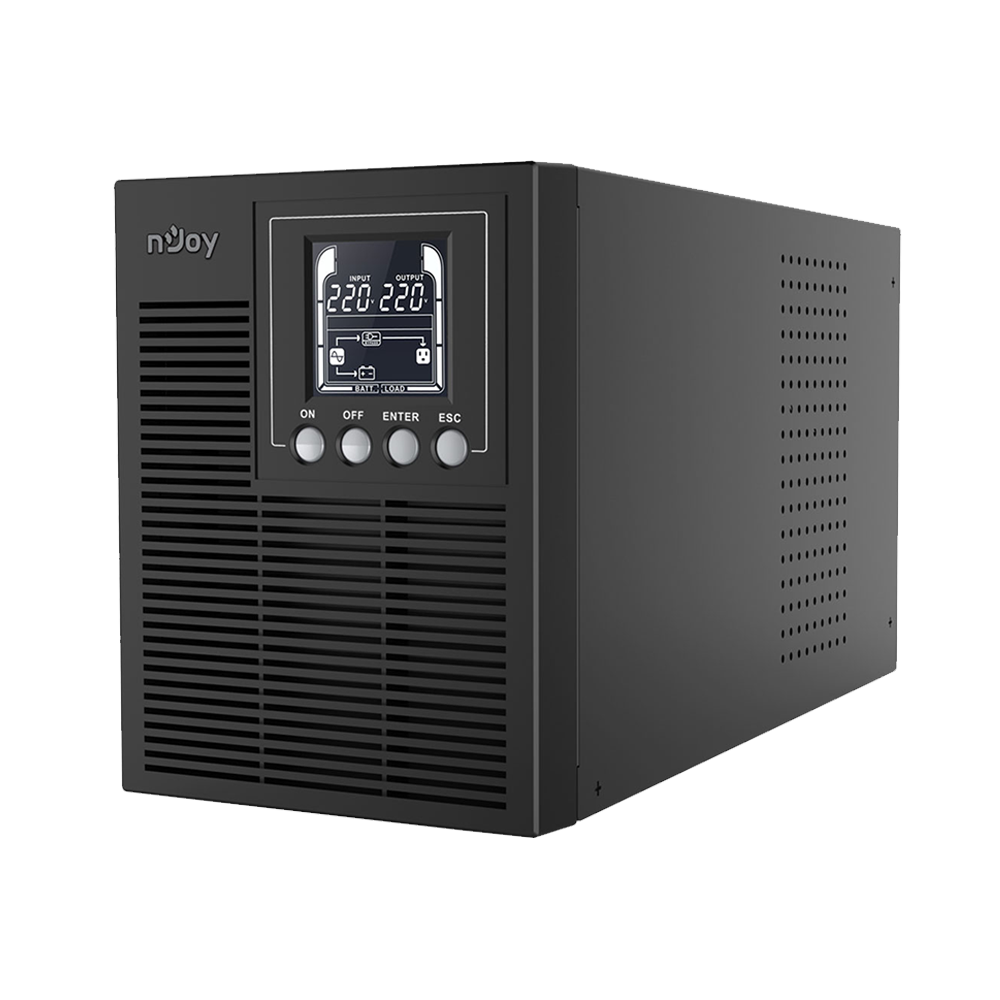 NJOY Echo Pro 1000 Gruppo di Continuità UPS – UPS 1000VA / 800W Online Double Conversion con LCD, 3 prese Schuko, USB, RS232, SNMP