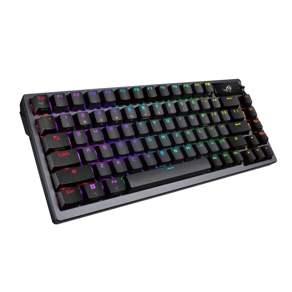 ASUS ROG Azoth - Tastiera Gaming Meccanica Wireless TKL 75% RGB, Switch ROG NX Red, OLED, Tri-Mode, Layout IT