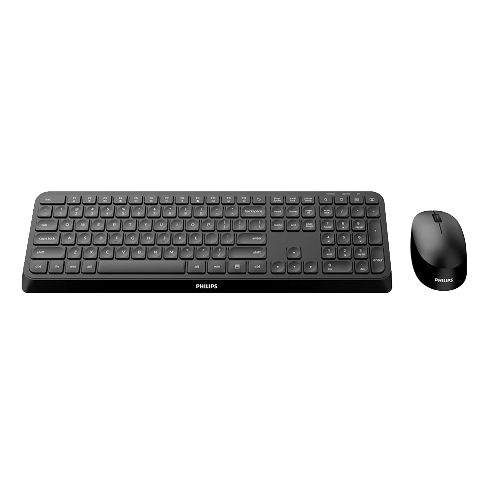 Philips SPT6307B/34 – Combo Tastiera e Mouse Wireless con Ricevitore USB, Layout Italiano, Serie 3000