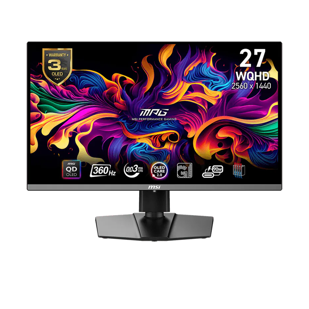 Monitor Gaming MSI MPG 271QRX QD-OLED 27" WQHD 2560x1440 360Hz 0.03ms GtG HDR True Black 400 HDMI 2.1 DP 1.4a FreeSync Premium Pro