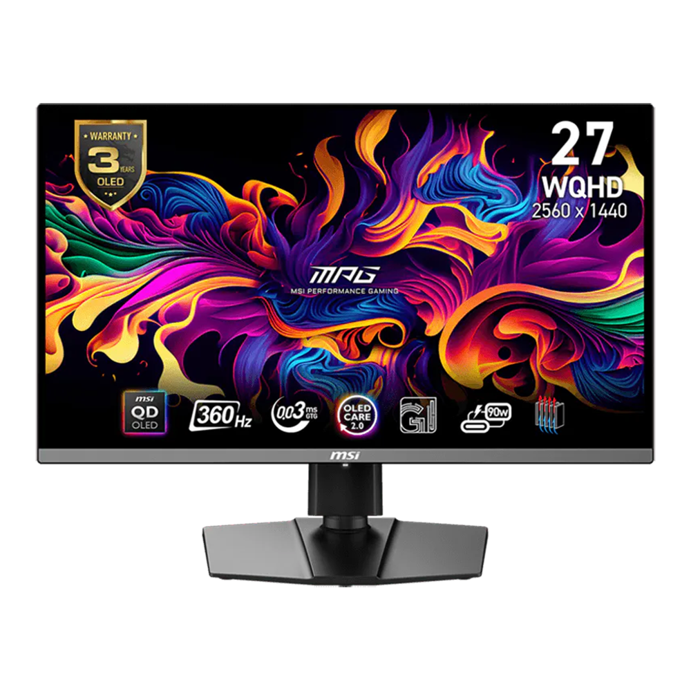 Monitor Gaming MSI MPG 271QRX QD-OLED 27" WQHD 2560x1440 360Hz 0.03ms GtG HDR True Black 400 HDMI 2.1 DP 1.4a FreeSync Premium Pro