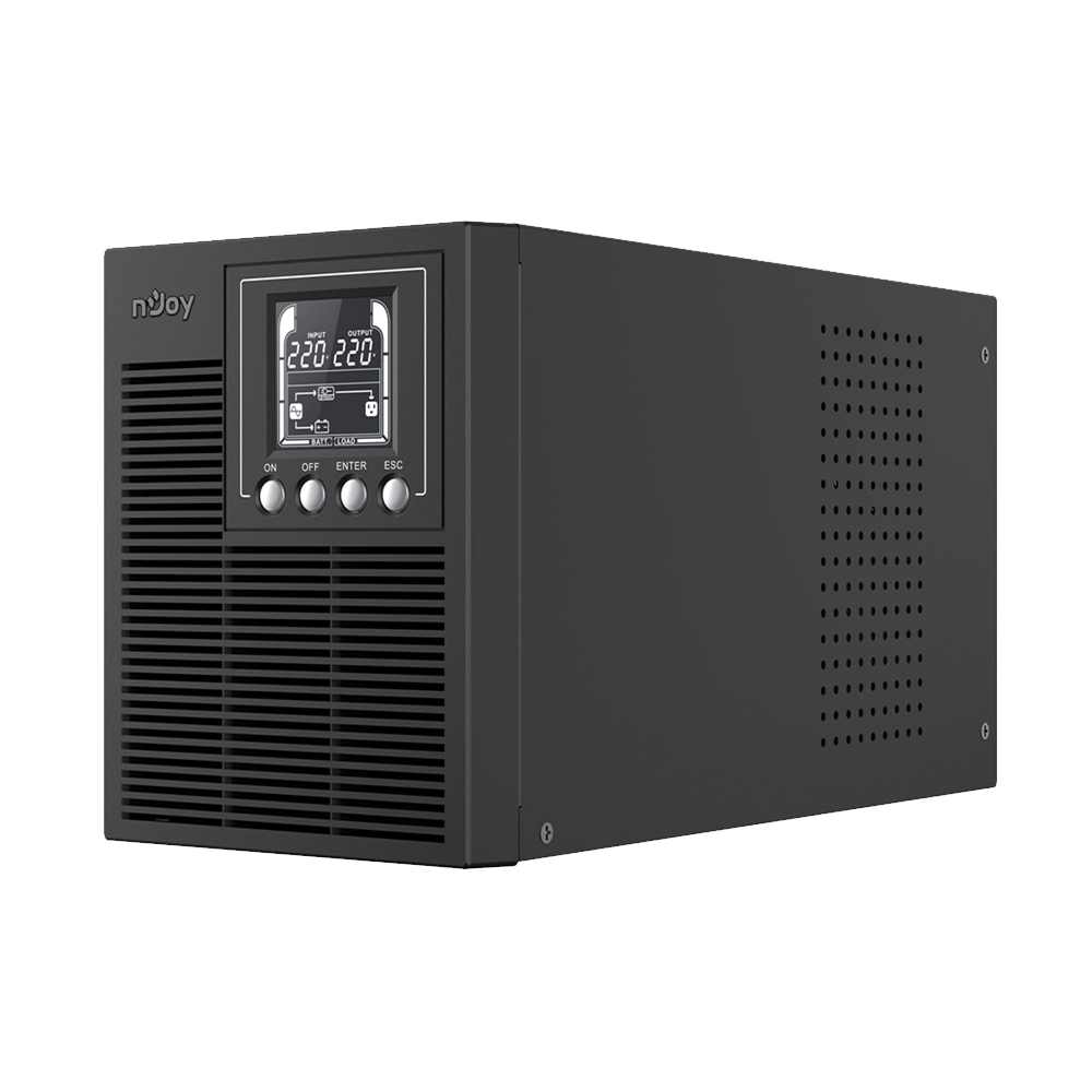 NJOY Echo Pro 1000 Gruppo di Continuità UPS – UPS 1000VA / 800W Online Double Conversion con LCD, 3 prese Schuko, USB, RS232, SNMP