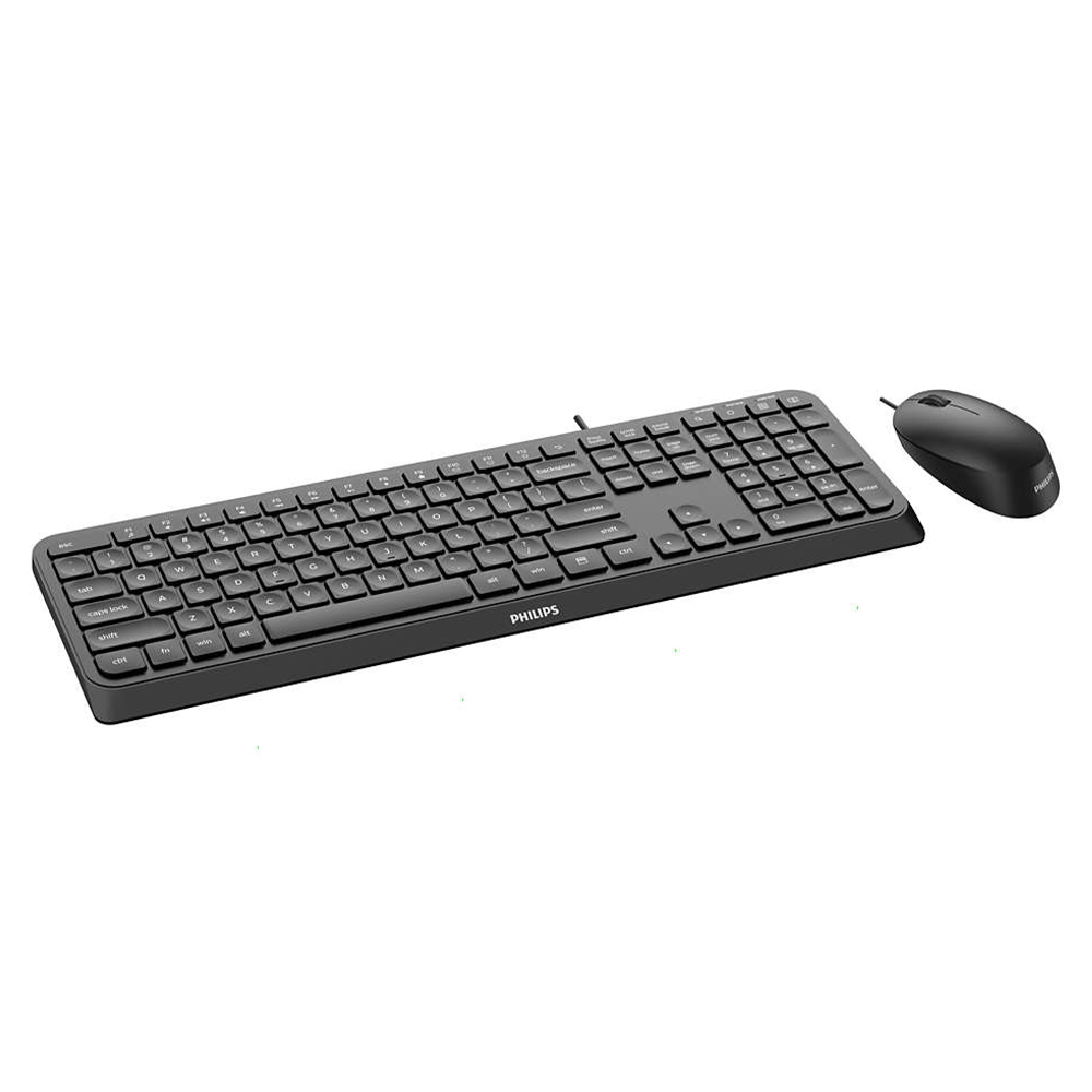 Philips SPT6207B/34 – Combo Tastiera Cablata Full-Size e Mouse Ottico 1200 DPI