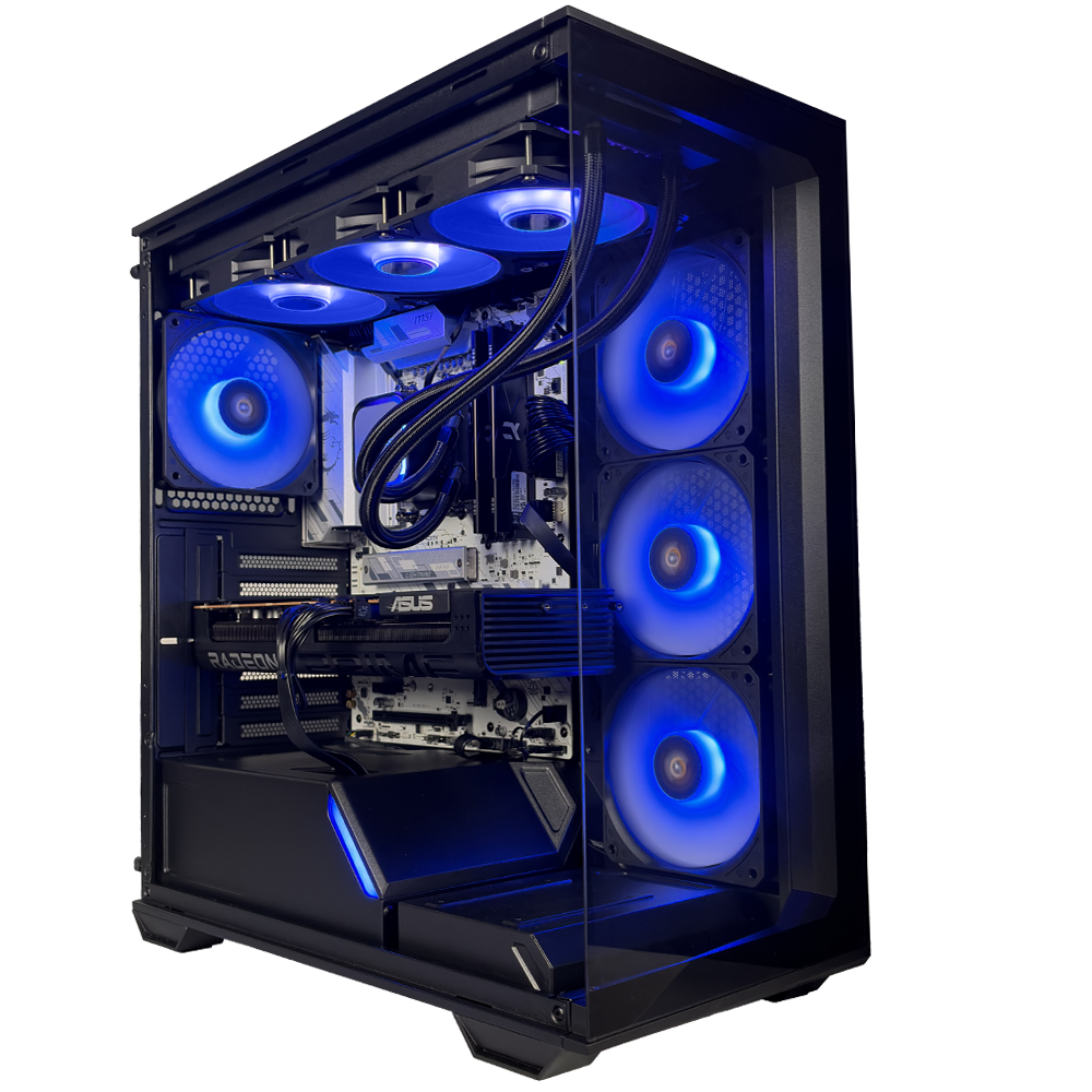EGEMONE V8 - Pc gaming Ryzen 7 7800X3D, RX 9070 XT 16GB, Ram 32Gb 6000Mhz Ddr5, SSD NVMe 1000Gb, Dissipatore a Liquido 360mm, Windows 11 Pro
