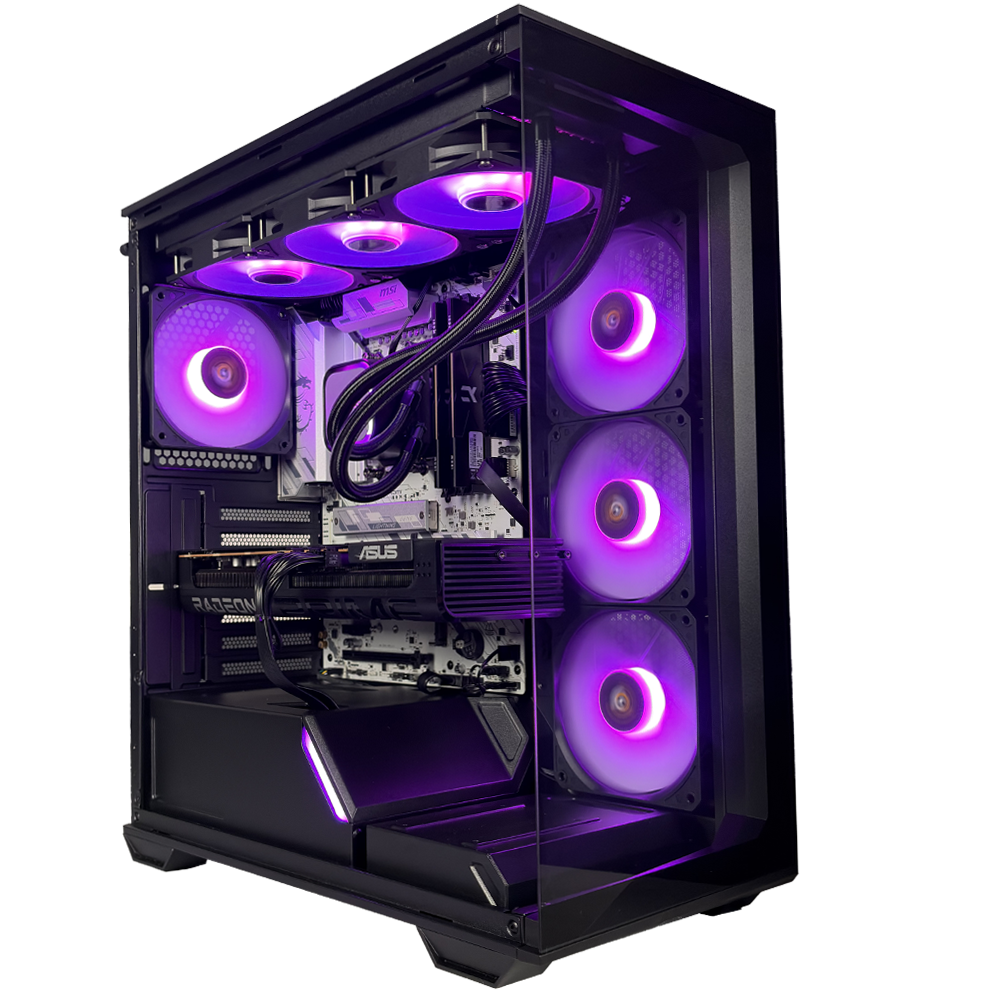EGEMONE V8 - Pc gaming Ryzen 7 7800X3D, RX 9070 XT 16GB, Ram 32Gb 6000Mhz Ddr5, SSD NVMe 1000Gb, Dissipatore a Liquido 360mm, Windows 11 Pro