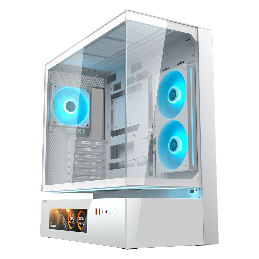 CASE Cougar CFV235 Vision Bianco (Mid-Tower - Vetro Temperato - Display LCD)
