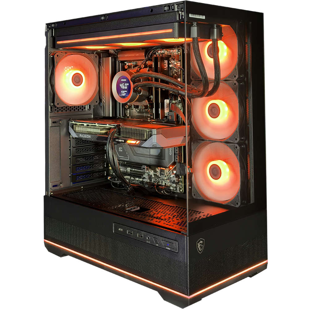 EGEMONE E3 - Pc gaming Ryzen 7 9850X3D, RTX 9070 XT 16GB, Ram 32Gb 6000Mhz Ddr5, SSD NVMe 1000Gb, Dissipatore a Liquido 360mm, Windows 11 Pro