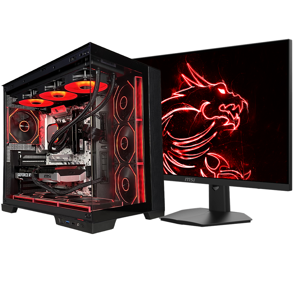 EGEMONE V13 - Pc gaming Ryzen 5 9600X, RX 9060 XT 16GB, Ram 32Gb 6000Mhz Ddr5, SSD NVMe 1000Gb, Dissipatore a Liquido 360mm, Monitor Gaming MSI MAG 274F 27", Windows 11 Pro