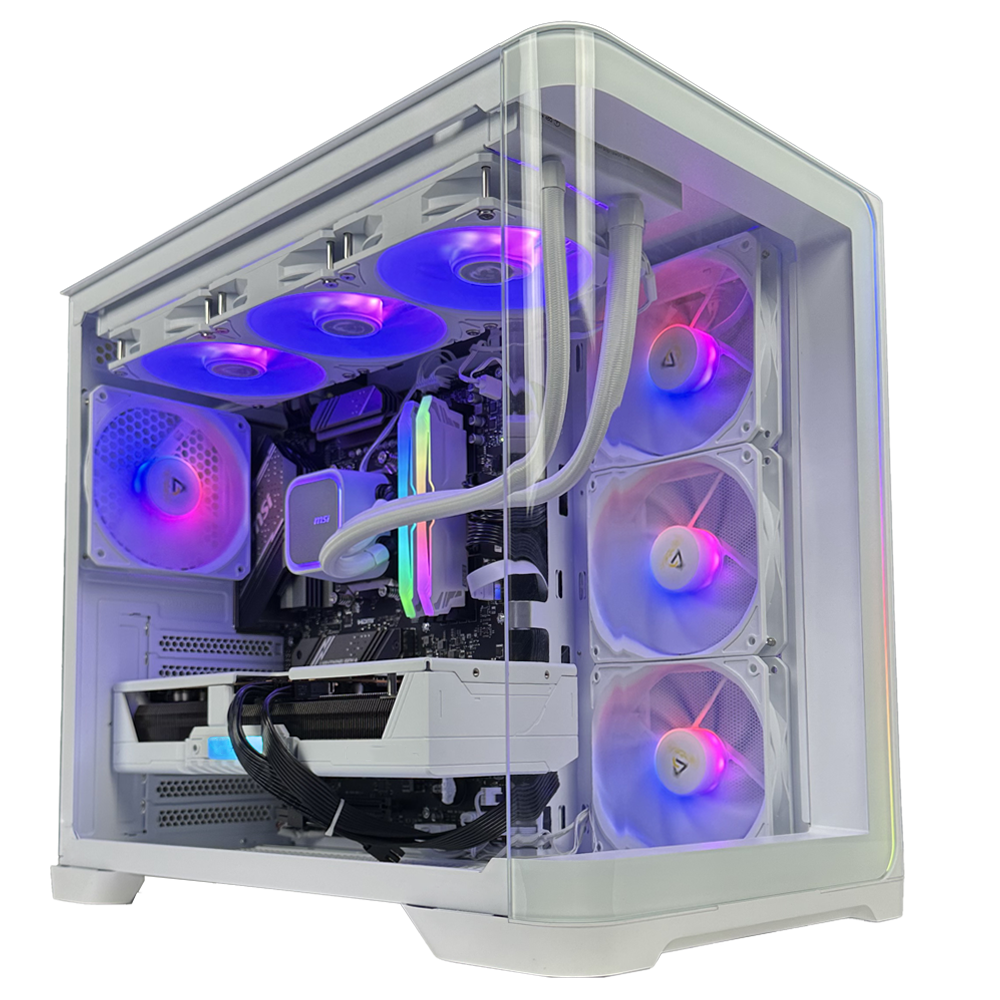 EGEMONE VS2 PRIME - Pc gaming Ryzen 7 7800X3D, RTX 5060 Ti 16GB WHITE, Ram 32Gb 6000Mhz Ddr5, SSD NVMe 1000Gb, Dissipatore a Liquido 360mm WHITE, Windows 11 Pro