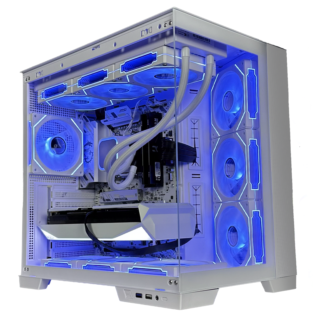 EGEMONE VS8 - Pc gaming Ryzen 7 7800X3D, RX 9060 XT 16GB WHITE, Ram 32Gb 6000Mhz Ddr5, SSD NVMe 1000Gb, Dissipatore a Liquido 360mm, Windows 11 Pro