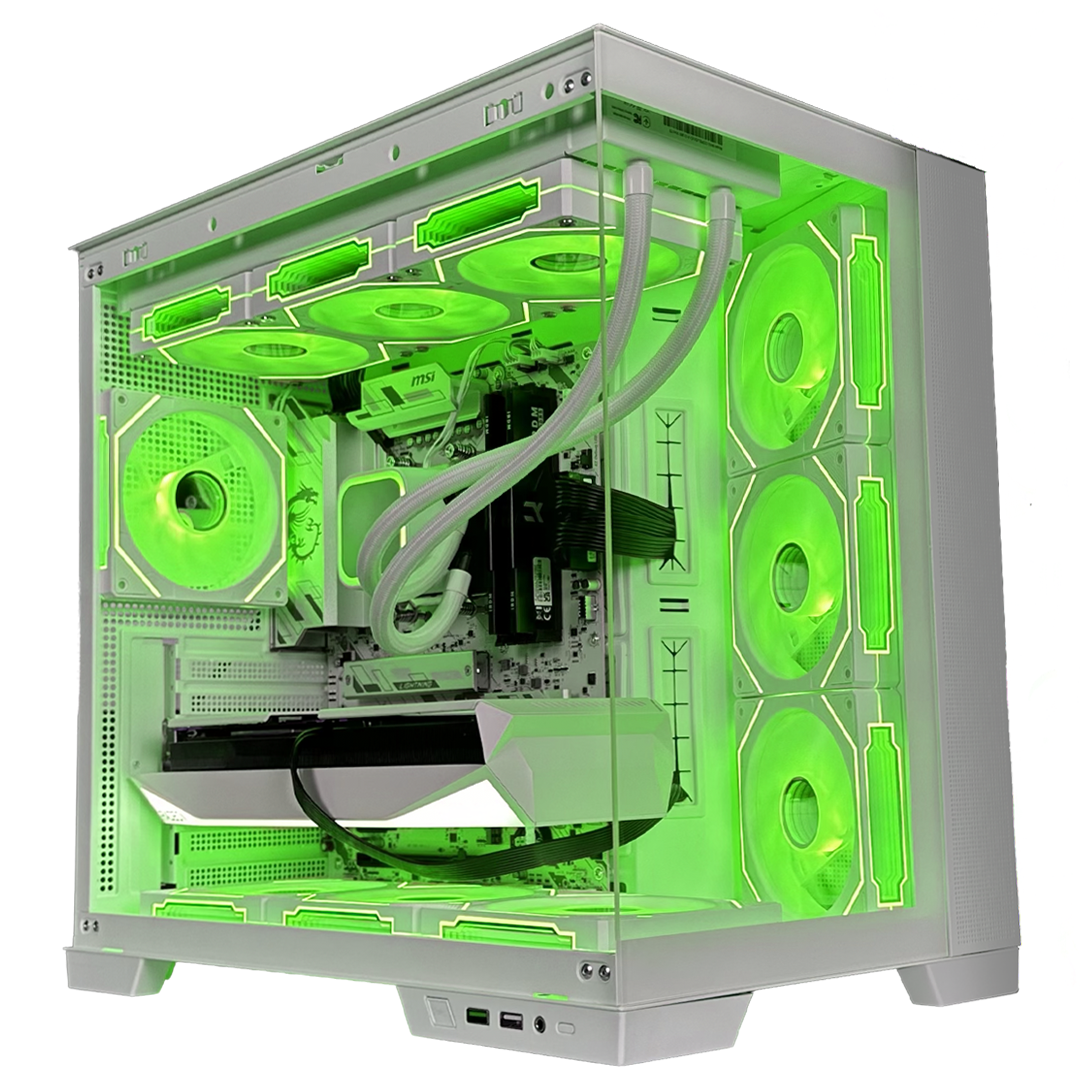 EGEMONE VS8 - Pc gaming Ryzen 7 7800X3D, RX 9060 XT 16GB WHITE, Ram 32Gb 6000Mhz Ddr5, SSD NVMe 1000Gb, Dissipatore a Liquido 360mm, Windows 11 Pro