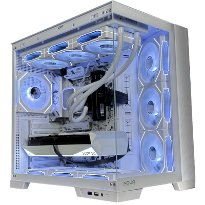 EGEMONE VS8 - Pc gaming Ryzen 7 7800X3D, RX 9060 XT 16GB WHITE, Ram 32Gb 6000Mhz Ddr5, SSD NVMe 1000Gb, Dissipatore a Liquido 360mm, Windows 11 Pro