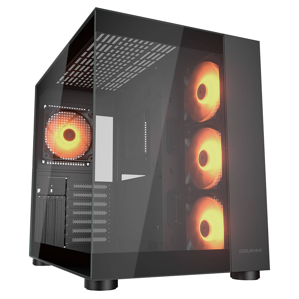 CASE COUGAR FV150 RGB Black (Case ATX, Vetro Panoramico, Ventole ARGB)