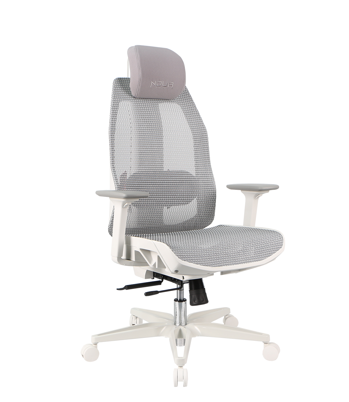 NOUA SOUL MESH BIANCA – Sedia Gaming Ergonomica con Schienale in Mesh, Braccioli 3D e Supporto Lombare