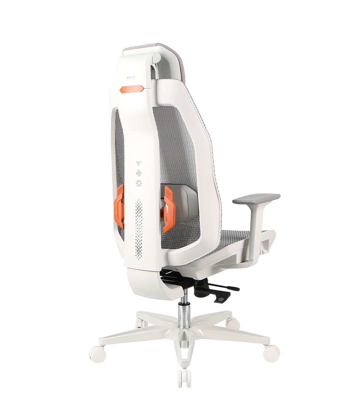 NOUA SOUL MESH BIANCA – Sedia Gaming Ergonomica con Schienale in Mesh, Braccioli 3D e Supporto Lombare