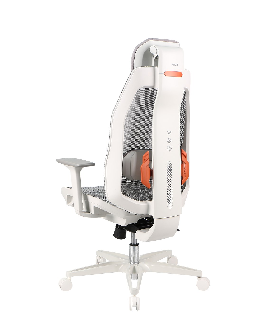 NOUA SOUL MESH BIANCA – Sedia Gaming Ergonomica con Schienale in Mesh, Braccioli 3D e Supporto Lombare