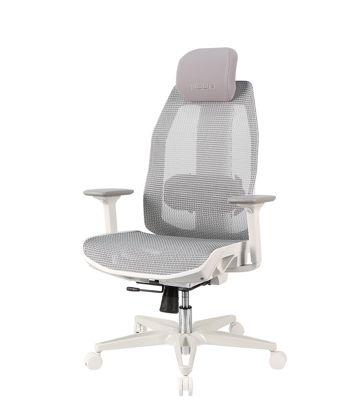 NOUA SOUL MESH BIANCA – Sedia Gaming Ergonomica con Schienale in Mesh, Braccioli 3D e Supporto Lombare