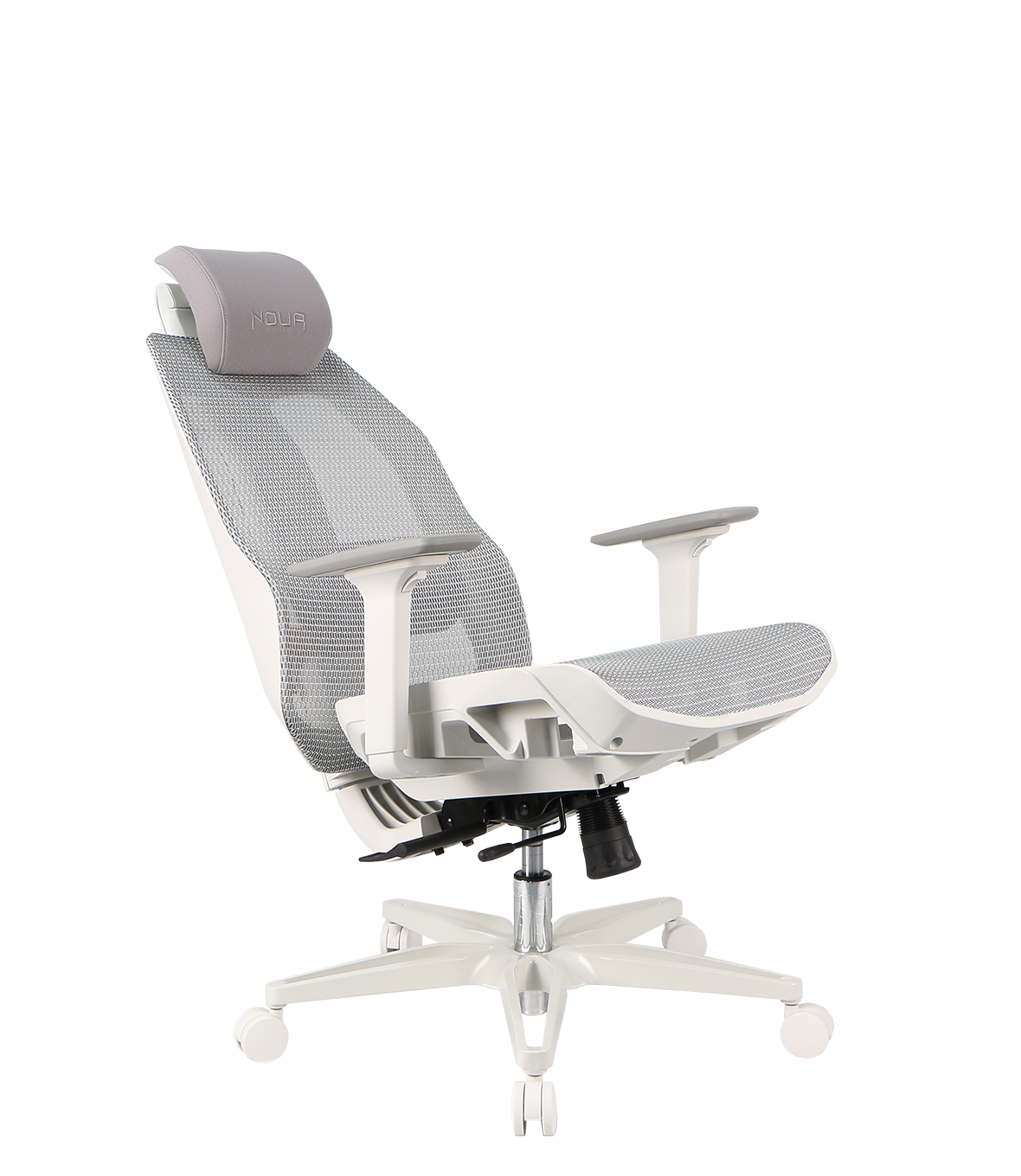NOUA SOUL MESH BIANCA – Sedia Gaming Ergonomica con Schienale in Mesh, Braccioli 3D e Supporto Lombare