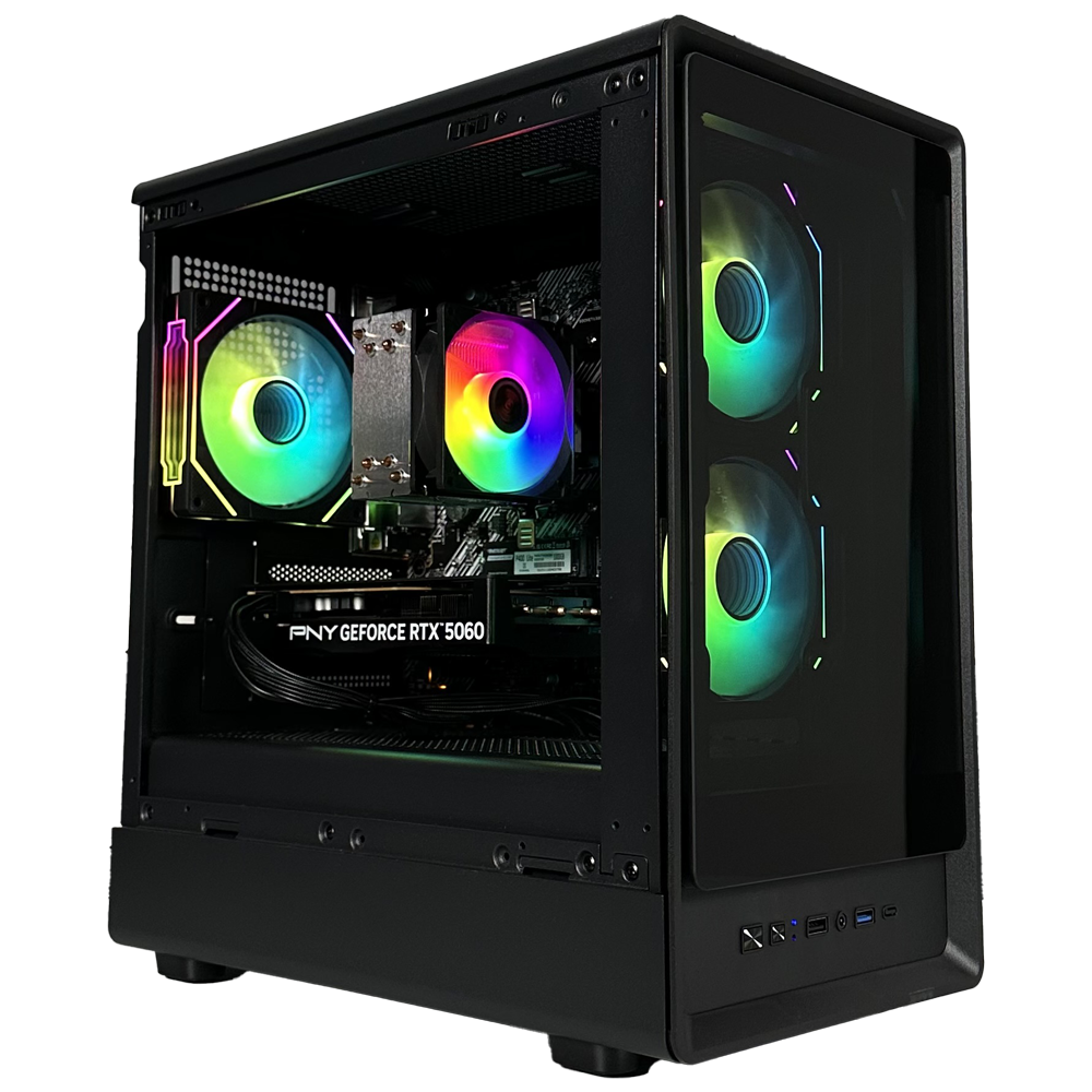 GLADIO V12 PRIME - Pc gaming Ryzen 5 5600X, RTX 5060 8Gb, Ram 16Gb 3200Mhz Ddr4, SSD NVMe 1000Gb, Dissipatore ad Aria, Windows 11 Pro