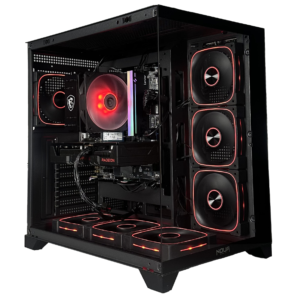 Pc gaming Ryzen 5 7500F, Rx 9060 XT 16Gb, Ram 32Gb 6000Mhz Ddr5, SSD NVMe 1000Gb, Dissipatore liquido 360mm , Windows 11 Pro P9636
