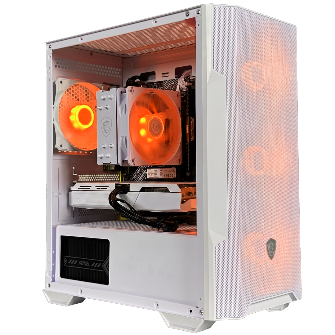 GLADIO VS3 - Pc gaming Ryzen 5 7500F, RTX 5060 8GB WHITE, Ram 16Gb 6000Mhz Ddr5, SSD NVMe 1000Gb, Dissipatore ad Aria, Windows 11 Pro
