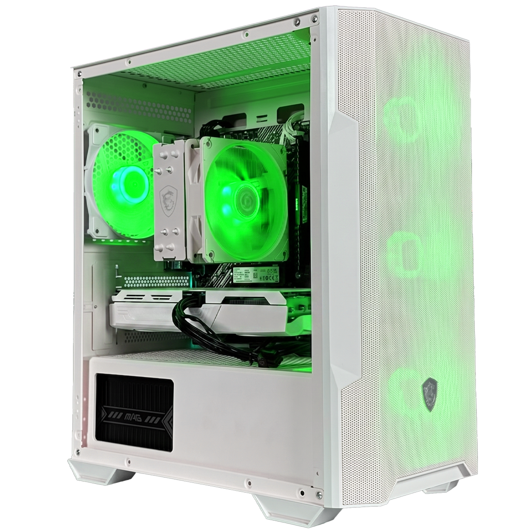 GLADIO VS3 - Pc gaming Ryzen 5 7500F, RTX 5060 8GB WHITE, Ram 16Gb 6000Mhz Ddr5, SSD NVMe 1000Gb, Dissipatore ad Aria, Windows 11 Pro