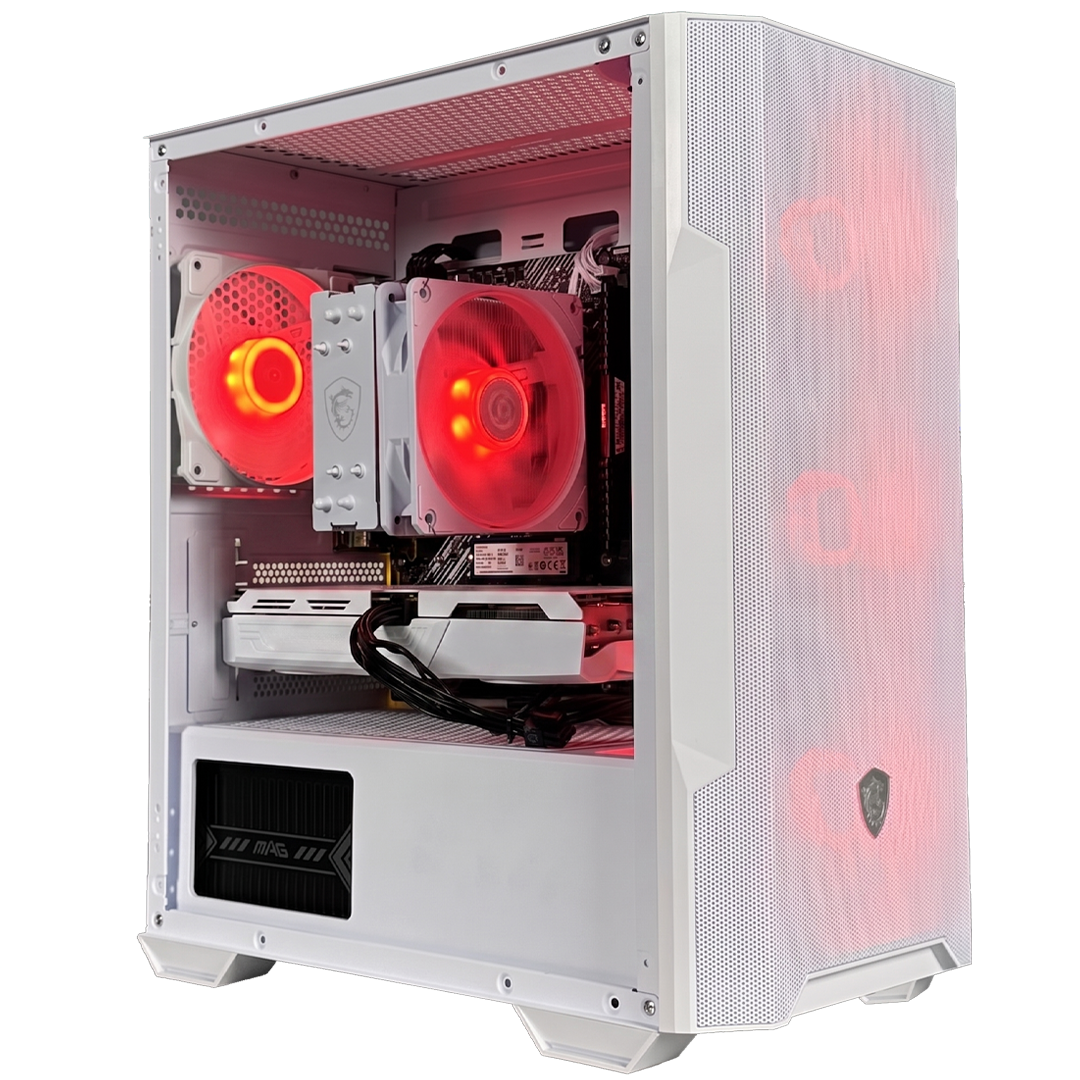 GLADIO VS3 - Pc gaming Ryzen 5 7500F, RTX 5060 8GB WHITE, Ram 16Gb 6000Mhz Ddr5, SSD NVMe 1000Gb, Dissipatore ad Aria, Windows 11 Pro