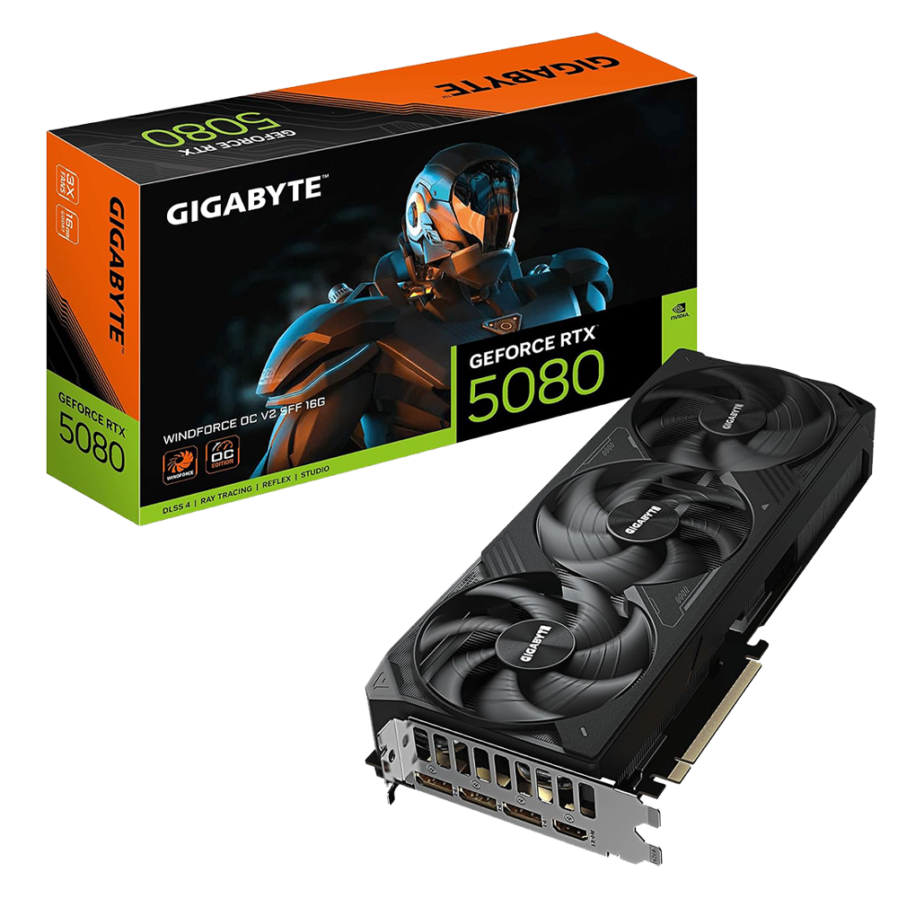SCHEDA VIDEO GIGABYTE GeForce RTX 5080 WINDFORCE OC V2 SFF (16GB GDDR7 - 3x DP / 1x HDMI)