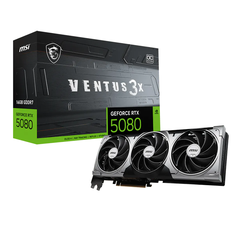SCHEDA VIDEO MSI GeForce RTX 5080 VENTUS 3X OC (16GB GDDR7 - 3X - 3x DP / 1x HDMI)